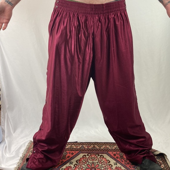 ALLESON Vintage Break-Away Basketball Maroon Athletic Gym Pants - Picture 6 of 6